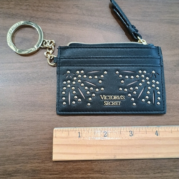 Victoria's Secret Black Keychain/Card Holder with Gold Accents - Picture 1 of 5